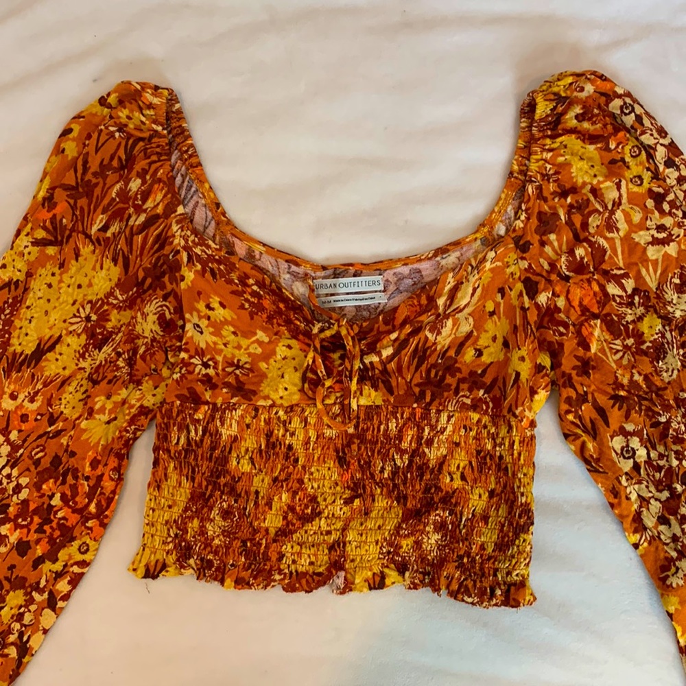 M Urban floral blouse/top- yellow orange